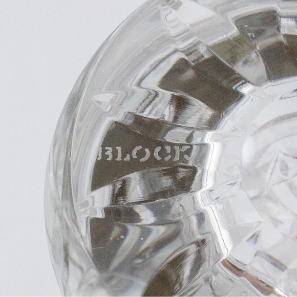 Vintage Block Polish Crystal Glass Vase Gold Rim Made in Poland - Picture 4 of 6